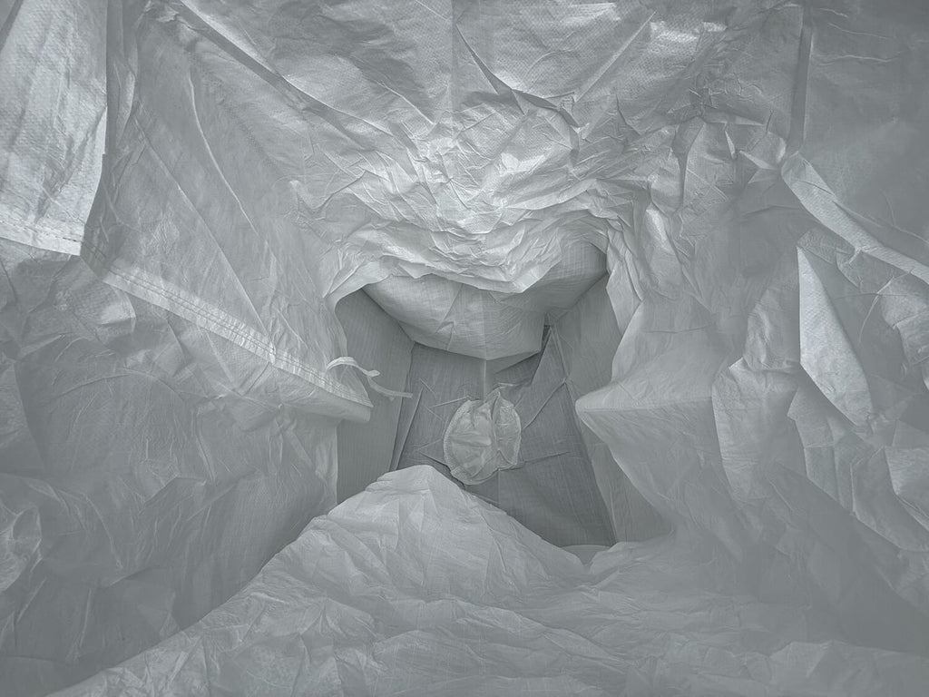 FIBC Bulk Bag – Duffle Top, Spout Bottom – 3000 lb Cap., Food Grade - 35" x 35" x 30" (25 Cu Ft )