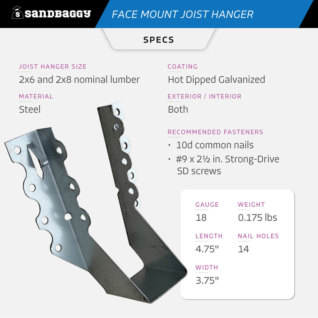 face mount joist hanger for sale