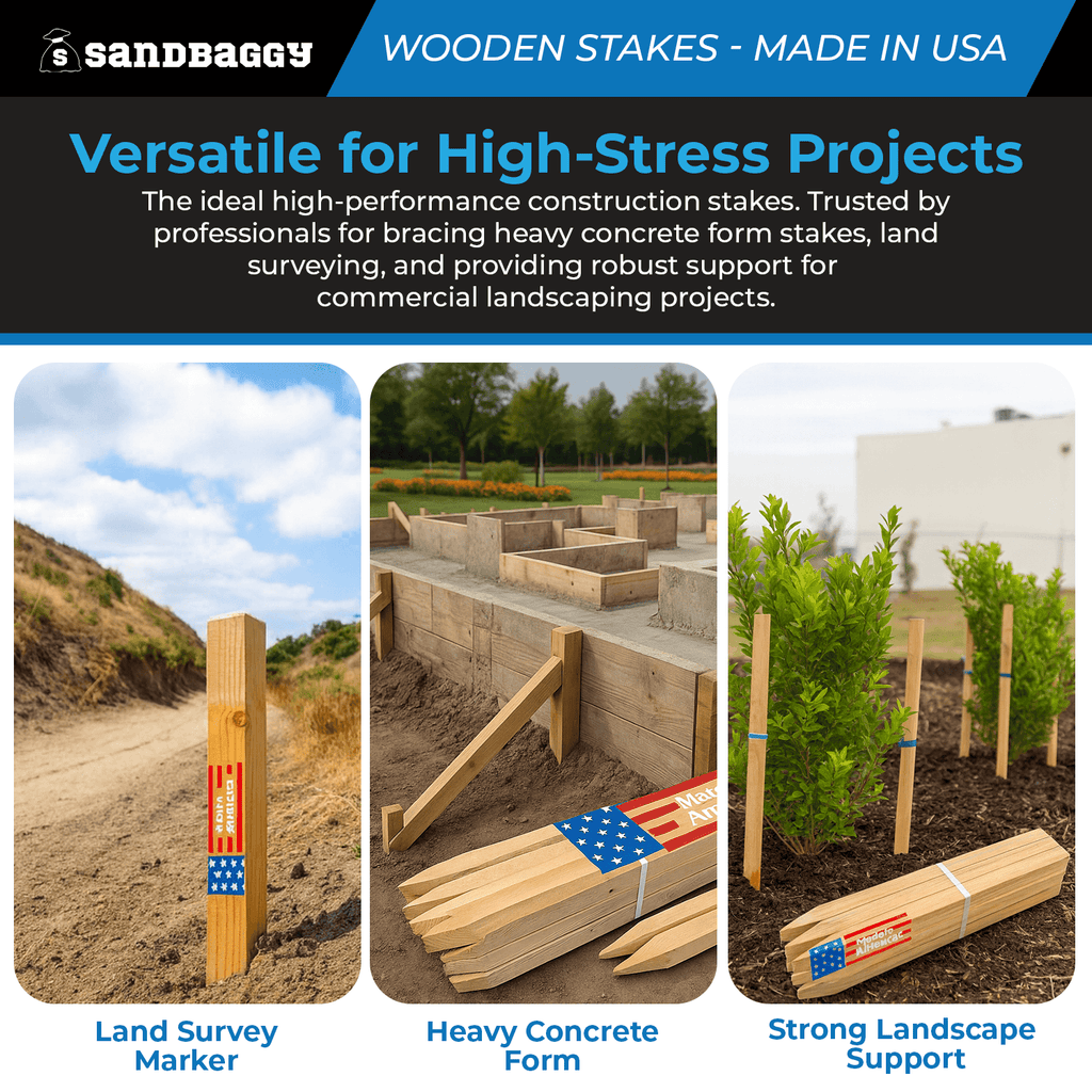 2x2x48 Inch Heavy-Duty Wood Stakes | Made in USA