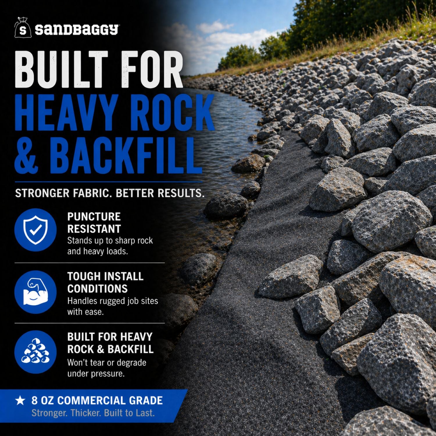 NNNE Grinding Foundation 本体 + 2パウチ Filter Fabric | Non-Woven Geotextile Landscape Fabric (8 oz