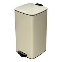 Cream White Steel Step Bin - 8 Gallon - 21x11x11