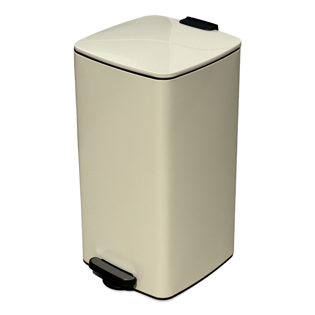 Cream White Steel Step Bin - 8 Gallon - 21x11x11