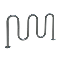 Commercial Gray 5-Loop Wave Bike Rack - 7 Bike Capacity