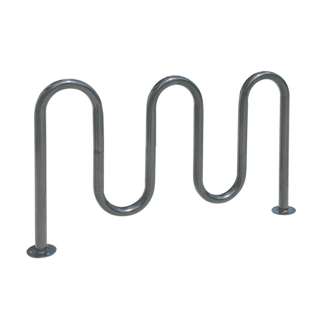 Commercial Gray 5-Loop Wave Bike Rack - 7 Bike Capacity