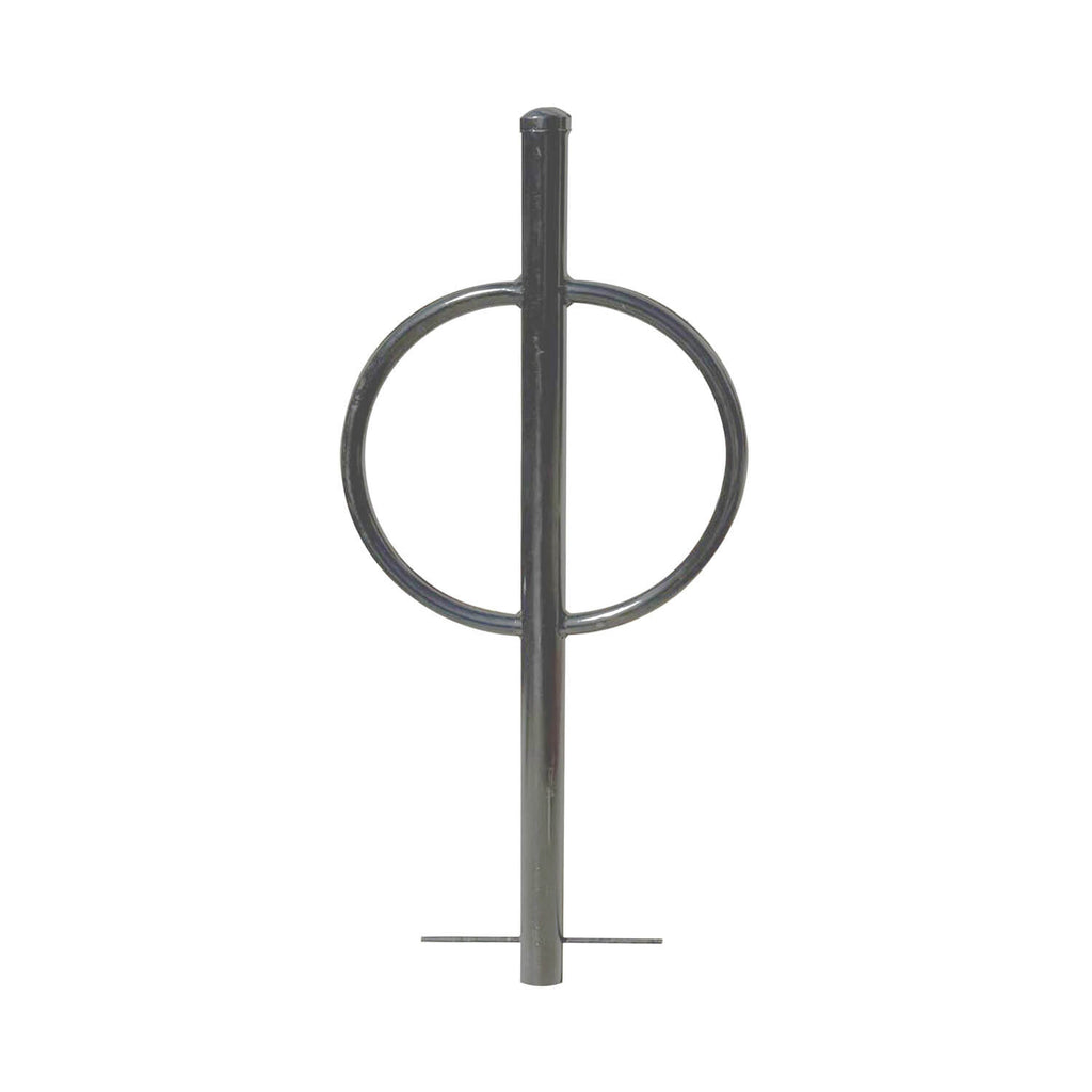 in ground post and ring bike rack - GRAY