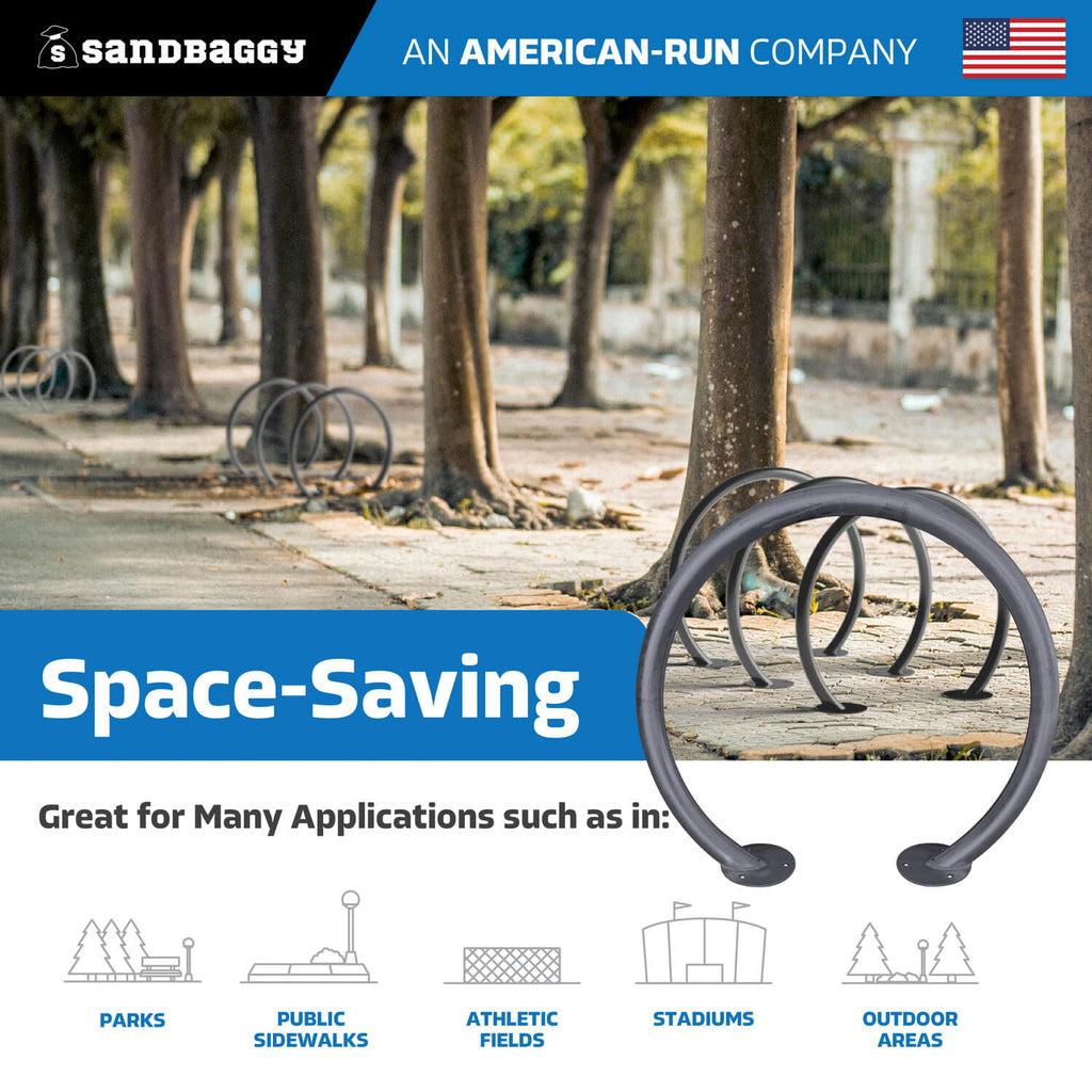 Sand Racks Gray Modern Circle Bike Racks - Surface Mounted - Commercial Grade ...