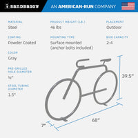 Gray model b bicycle bike rack