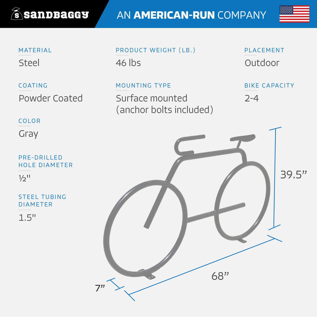 Gray model b bicycle bike rack