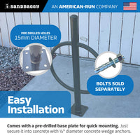 commercial post and ring bike rack - gray