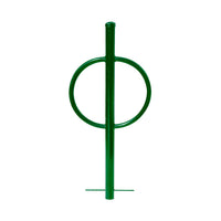 in ground post and ring bike rack - green