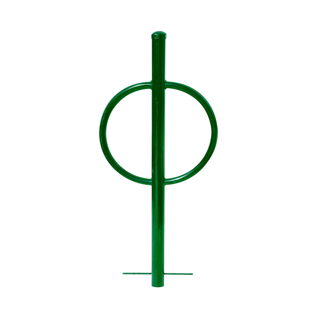in ground post and ring bike rack - green