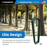 modern commercial oval bike rack  - GREEN
