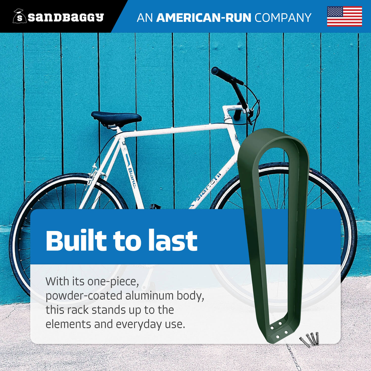 Green Oval Bike Rack | Modern, Commercial, Outdoor | 6.5” x 3” x 35” - 2 pcs