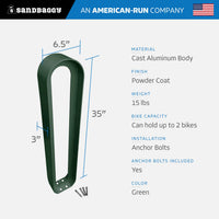 modern commercial oval bike rack  - GREEN
