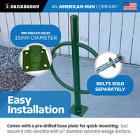 commercial post and ring bike rack - green