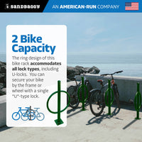 commercial post and ring bike rack - green