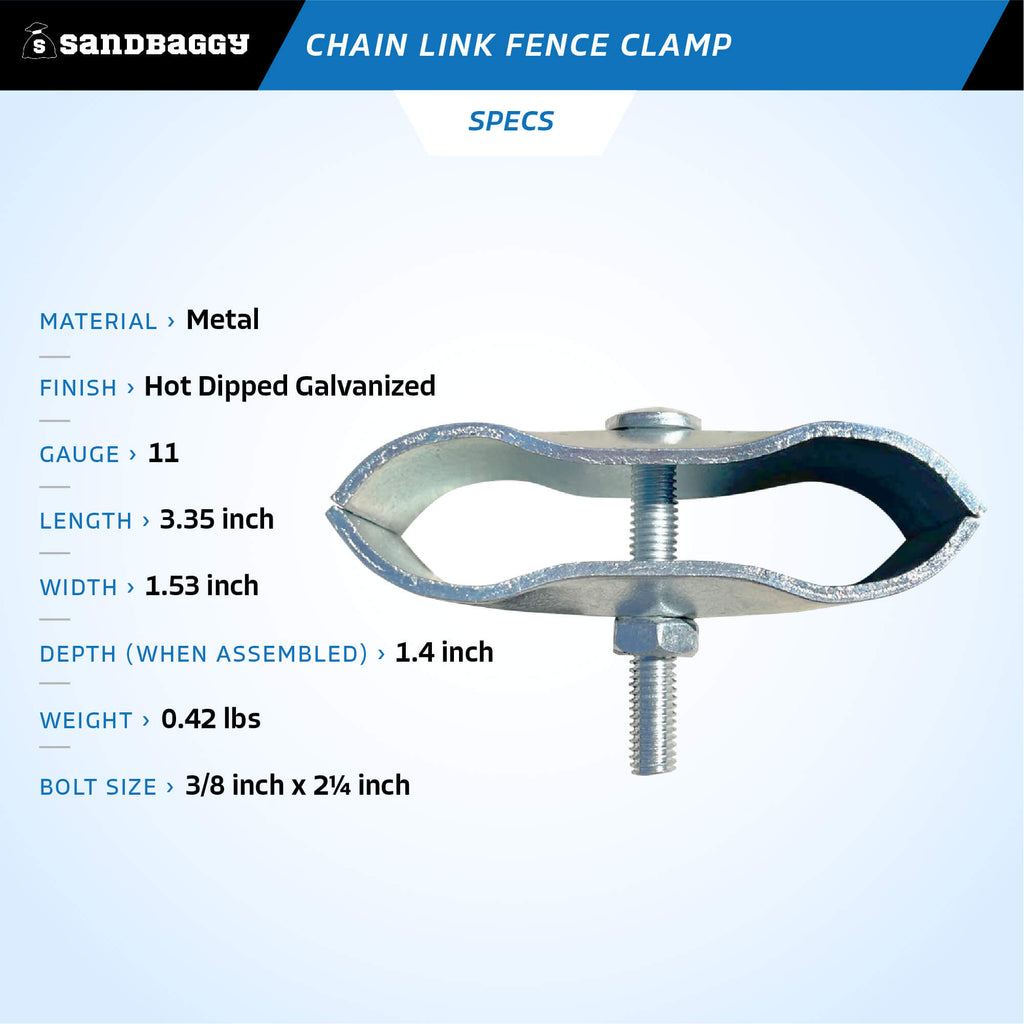 Galvanized Chain Link Fence Connector Brackets - Kennel Clamp – Sandbaggy