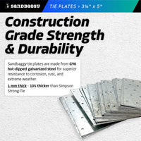 construction grade Tie Plate - 3-1/8" x 5" - 1 mm thick