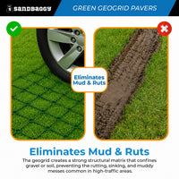 Geogrid Paver (Green) 1.5" Depth (20x20) | Gravel & Grass Driveway Grid