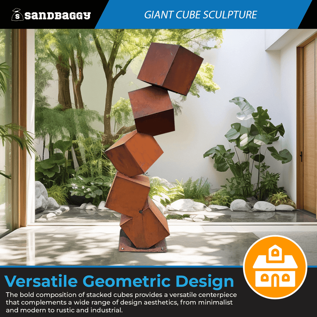 70 inch Corten Steel Cube Sculpture