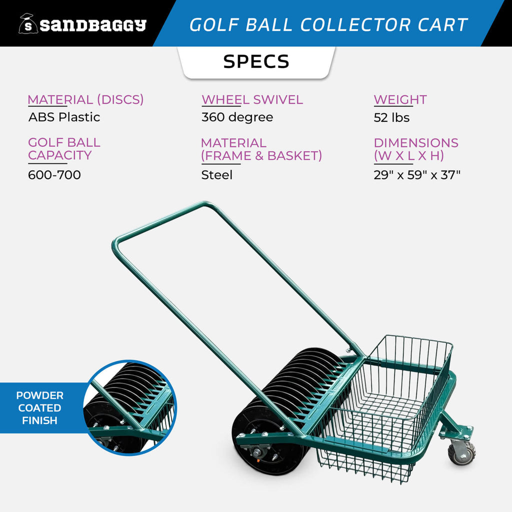 Golf Ball Collector Cart  for sale - specs