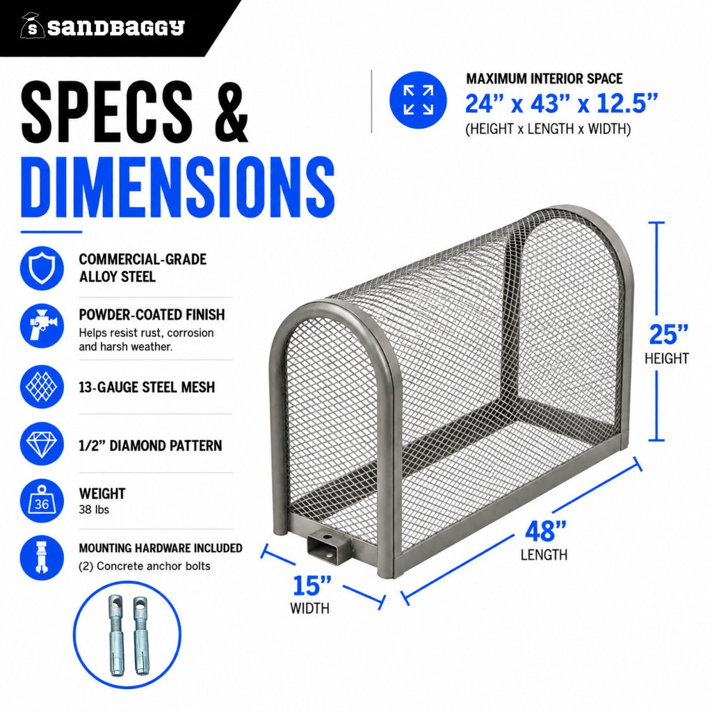 Gray Security Backflow Cage Large - specs and dimensions