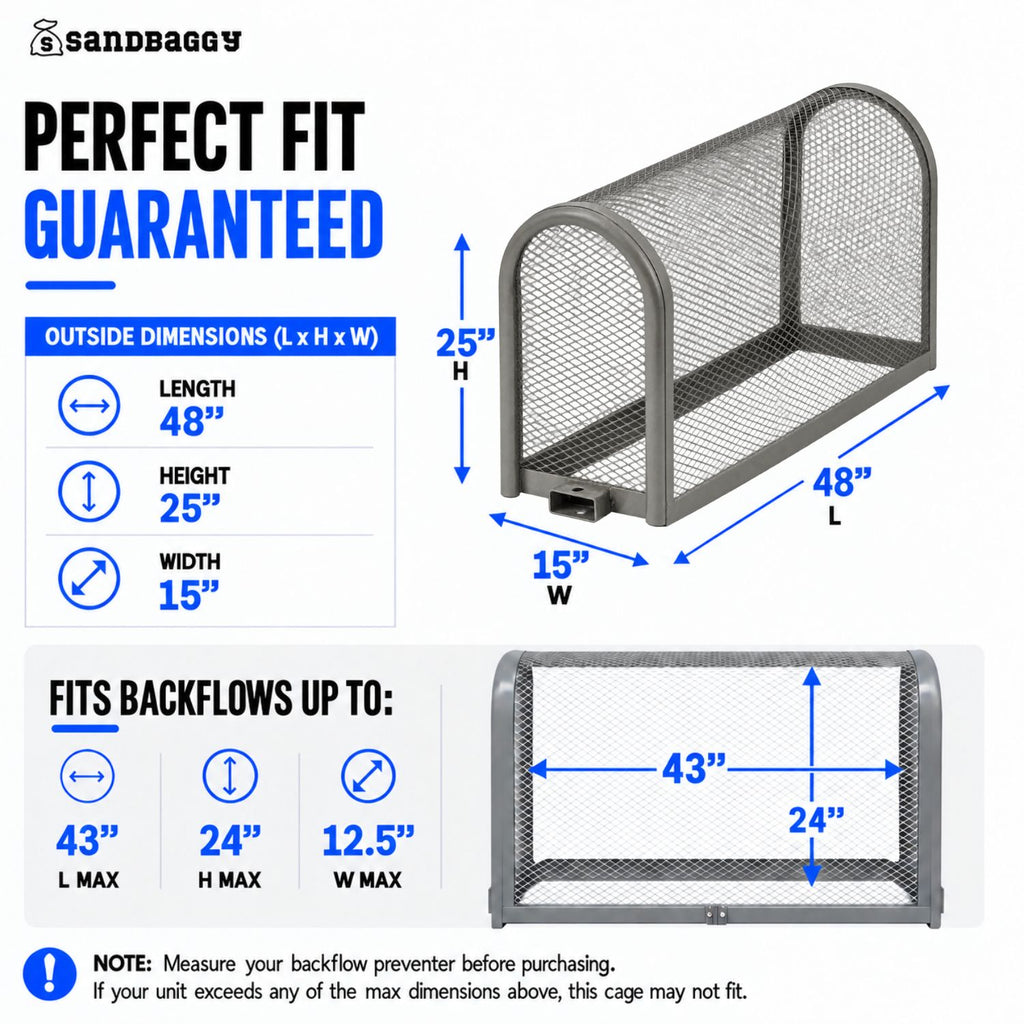 Gray Security Backflow Cage Large - fits backflows up to 43" L x 24" H x 12.5" W