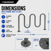 Gray 5 loop bike rack - 7 capacity 