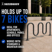 Gray 5 loop bike rack - 7 capacity 