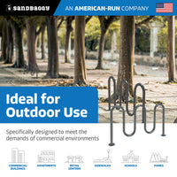 Gray 5 loop bike rack - 7 capacity 