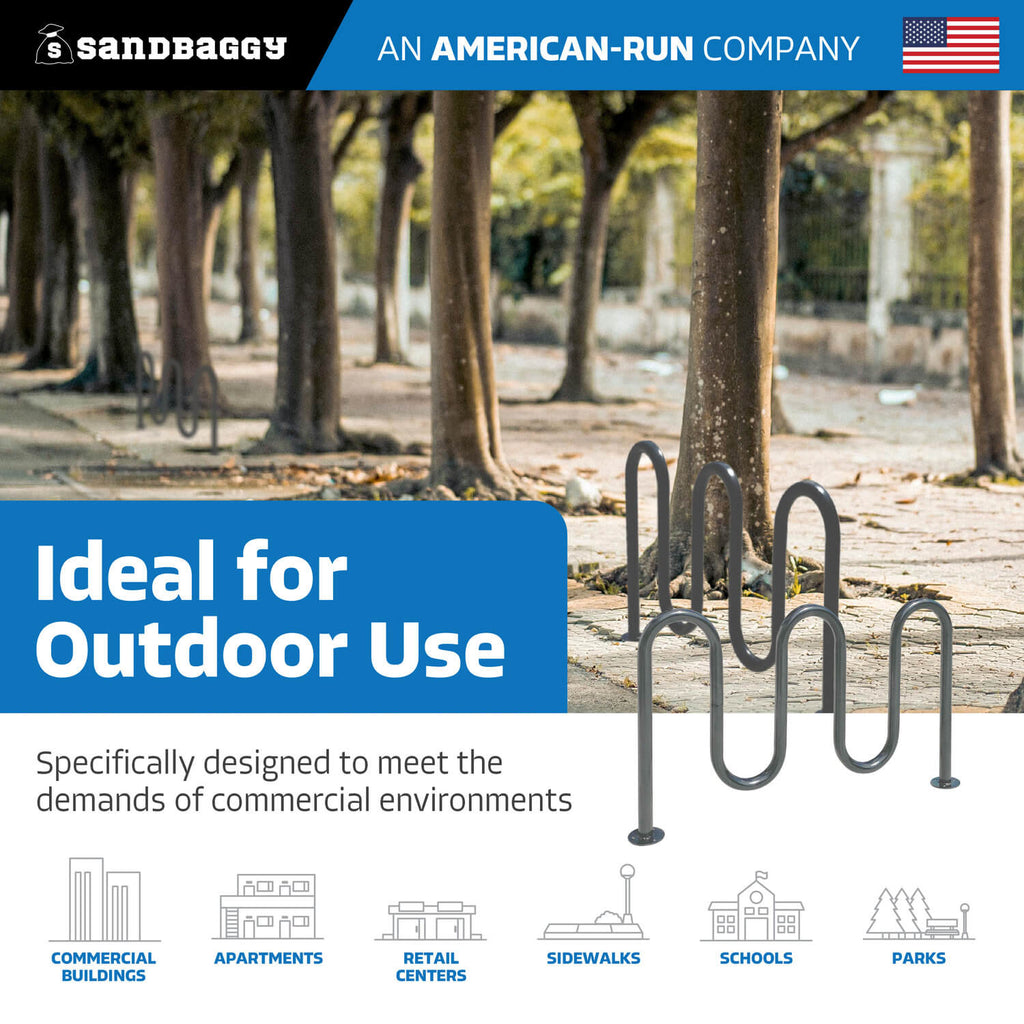 Gray 5 loop bike rack - 7 capacity 