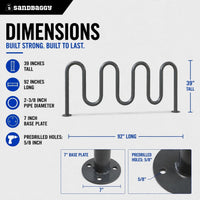 9 bike wave rack - GRAY
