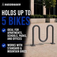 Gray Dual Loop Bike Rack - 5 Capacity  