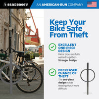 in ground post and ring bike rack - GRAY