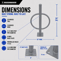 commercial post and ring bike rack - gray