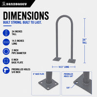 outdoor u shaped bike rack - gray