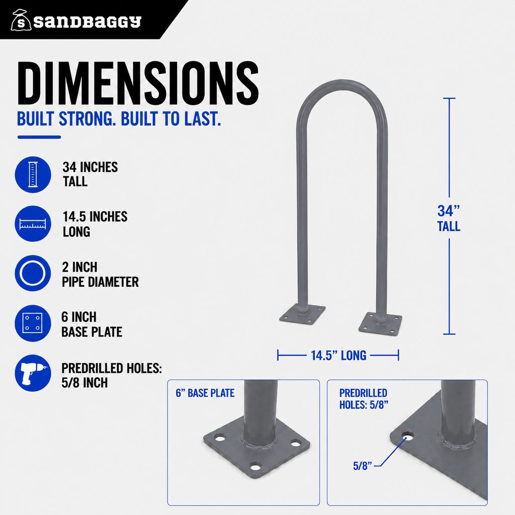 outdoor u shaped bike rack - gray