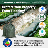 green sandbags for flooding
