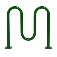 Green Dual Loop Bike Rack - 5 Capacity 