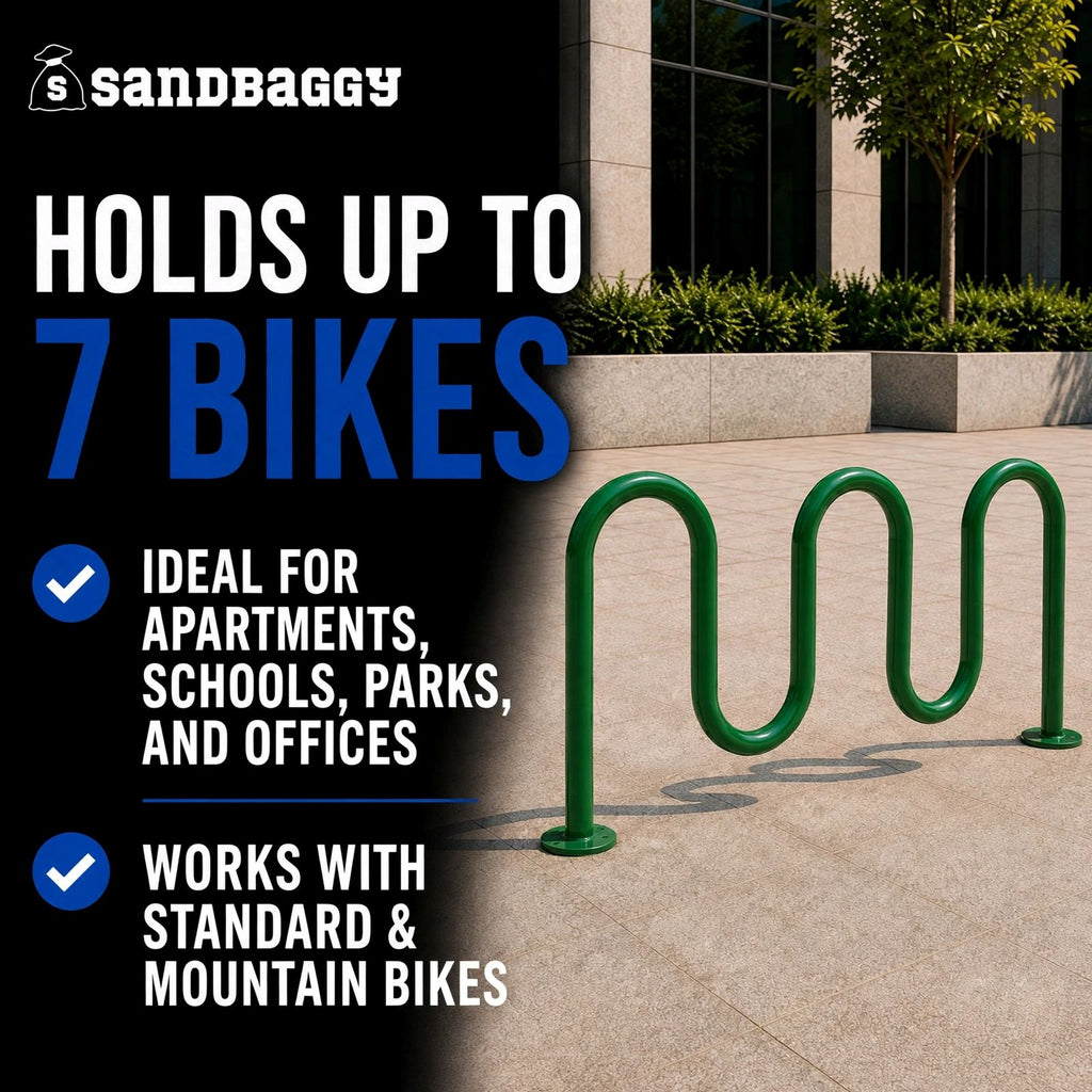 Green 5 loop bike rack - 7 capacity 