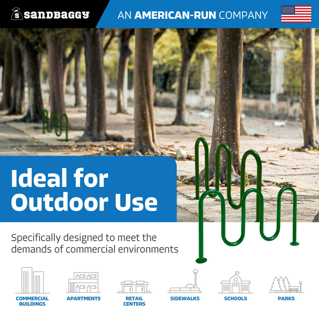 Green 5 loop bike rack - 7 capacity 