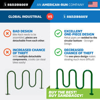 Green 5 loop bike rack - 7 capacity 