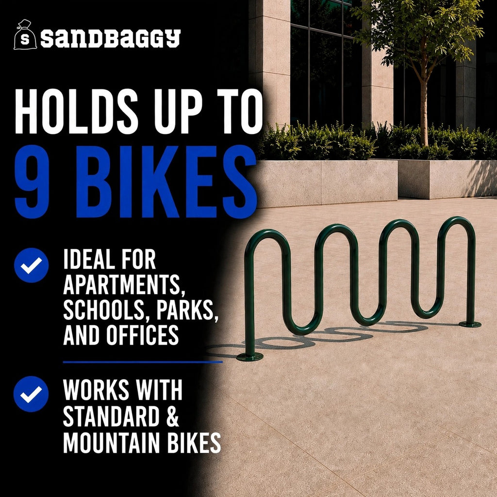 9 bike wave rack - GREEN