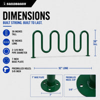 9 bike wave rack - GREEN