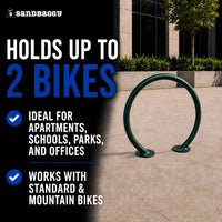 Circle Bike Rack - Green - 2 bike capacity 