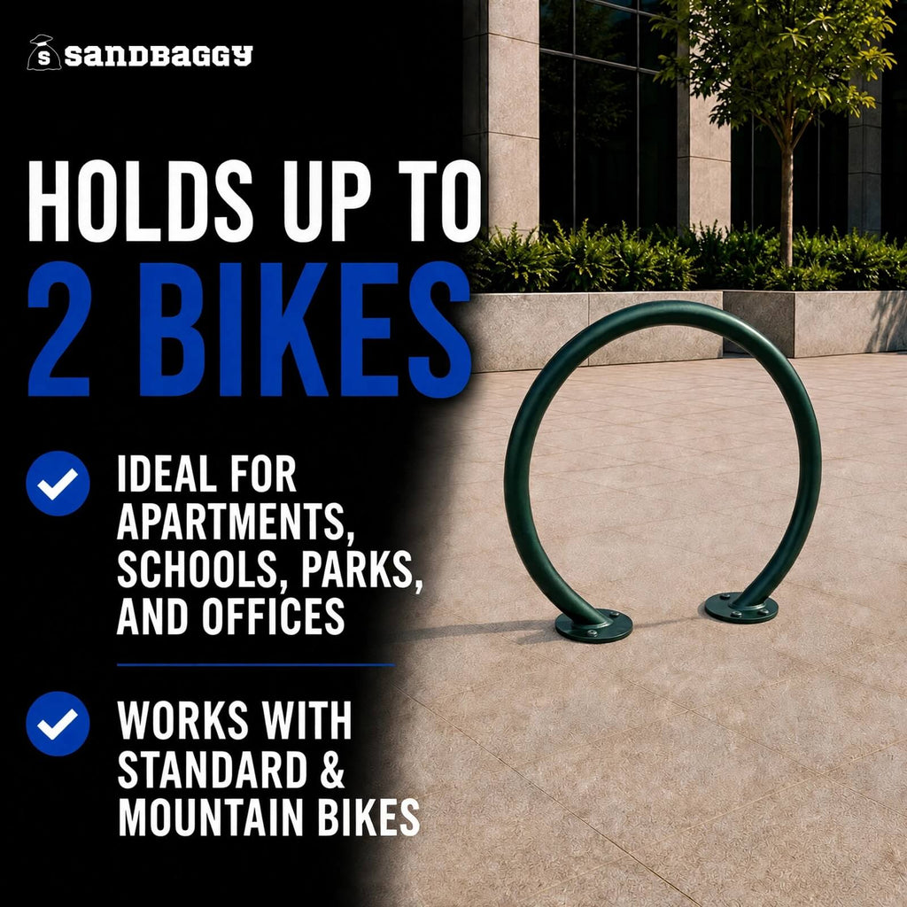 Circle Bike Rack - Green - 2 bike capacity 