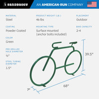 Green Modern Bicycle Bike Rack