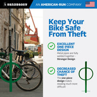 in ground post and ring bike rack - green