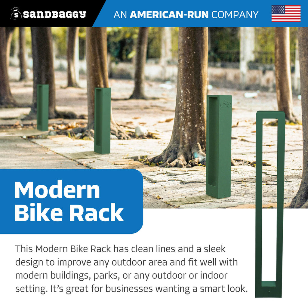 Green Rectangle Modern Bike Rack 