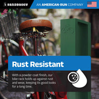 Green Rectangle Modern Bike Rack rust resistant 